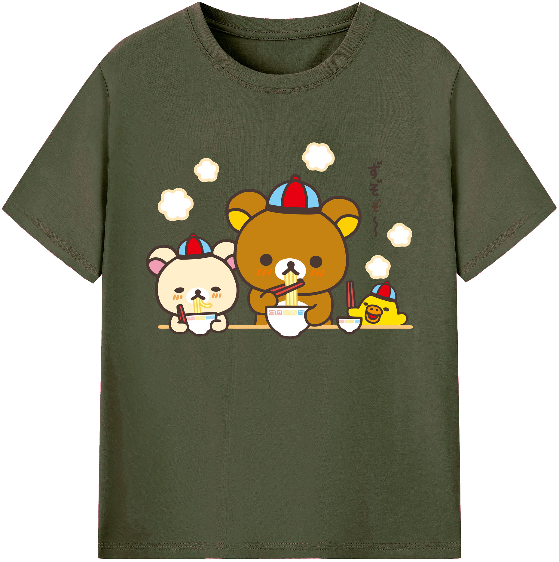 （画像用） リラックマ リラックマ キイロイトリ Rilakkuma Korilakkuma Kiiroitori 綿100％ メンズ半袖Tシャツ｜肌触りやわらか＆通気性